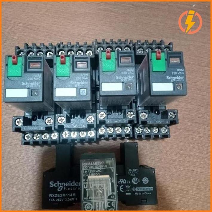 Relay Schneider Rxm4Ab2P7 + Rxze2M114M Socket Schneider Original Forsale