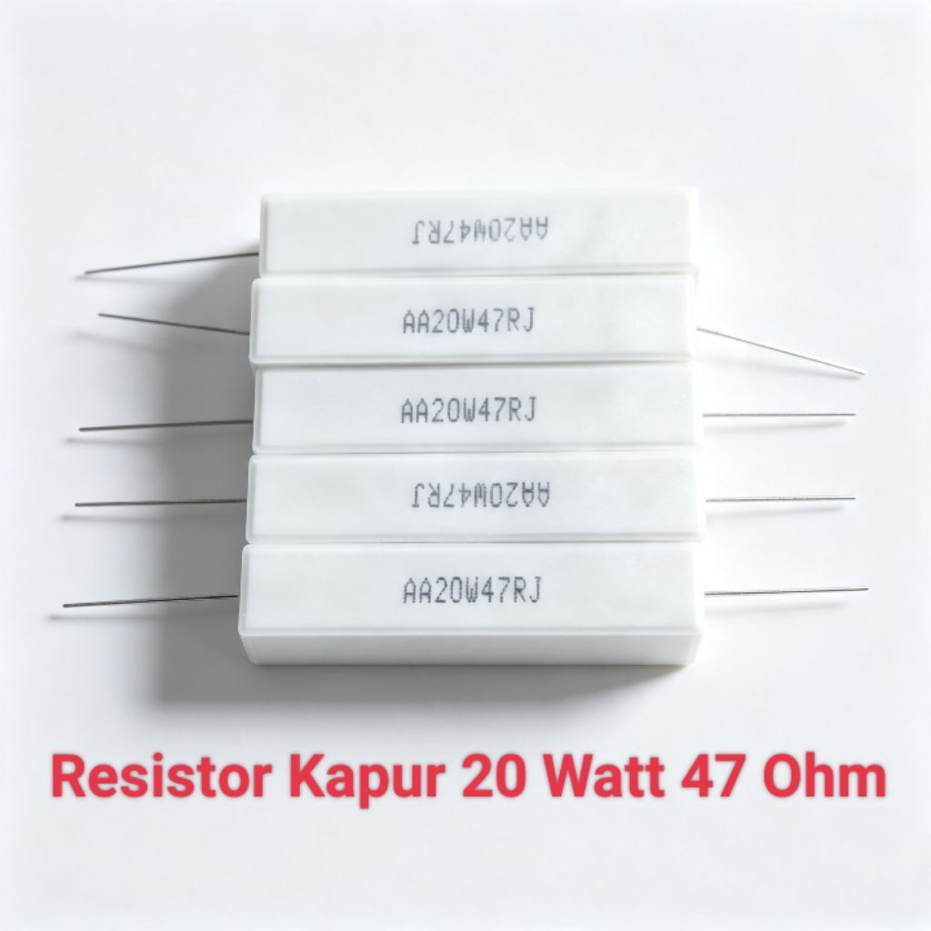 RESISTOR KAPUR 47OHM 20WATT / R KAPUR 47OHM 20W / RESISTOR 47 OHM 20 WATT