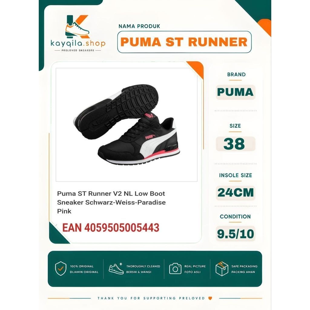 Sepatu Preloved Second Original Puma ST Runner  2 Size 38