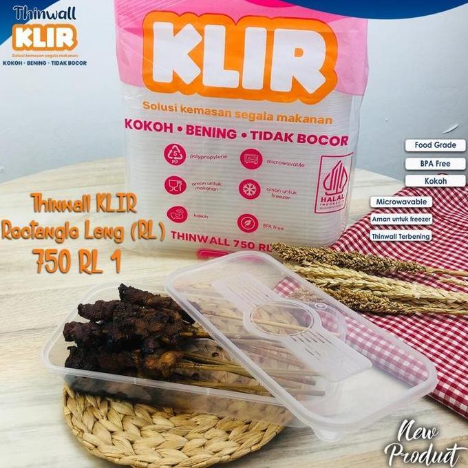 Dingdong- Thinll Klir Rectangle Long - Kotak Makanan Food Grade - 25Pcs