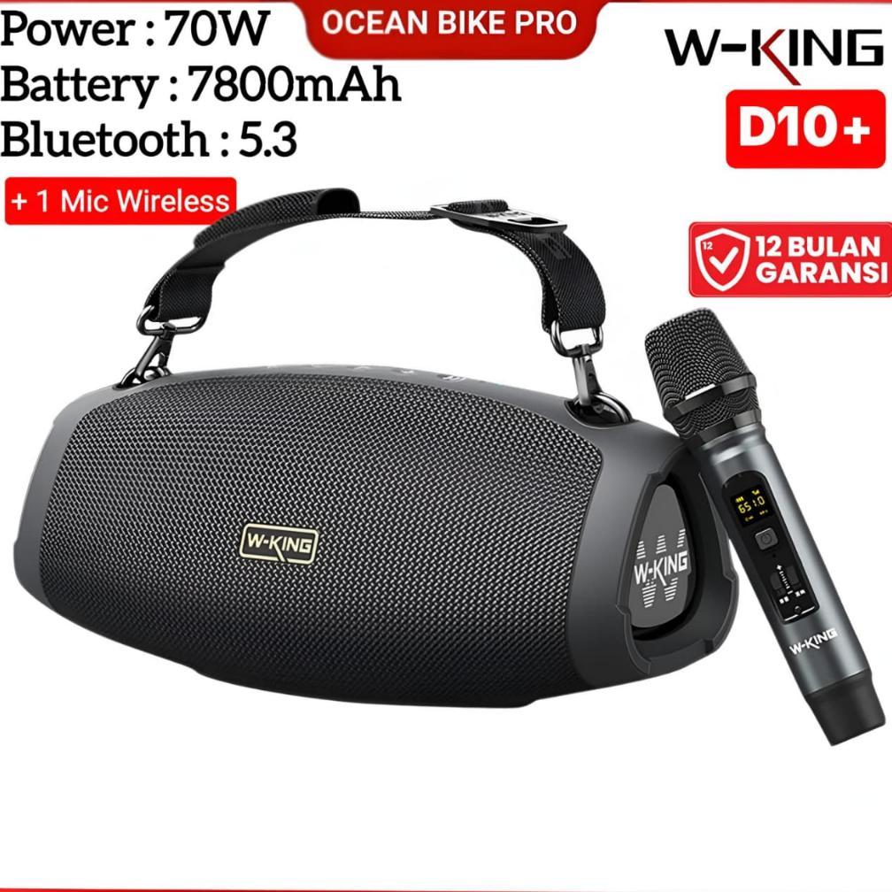 BESTPROMO WKING Speaker Bluetooth Super Bass TWS Karaoke D10+ 1 Mic Wireless