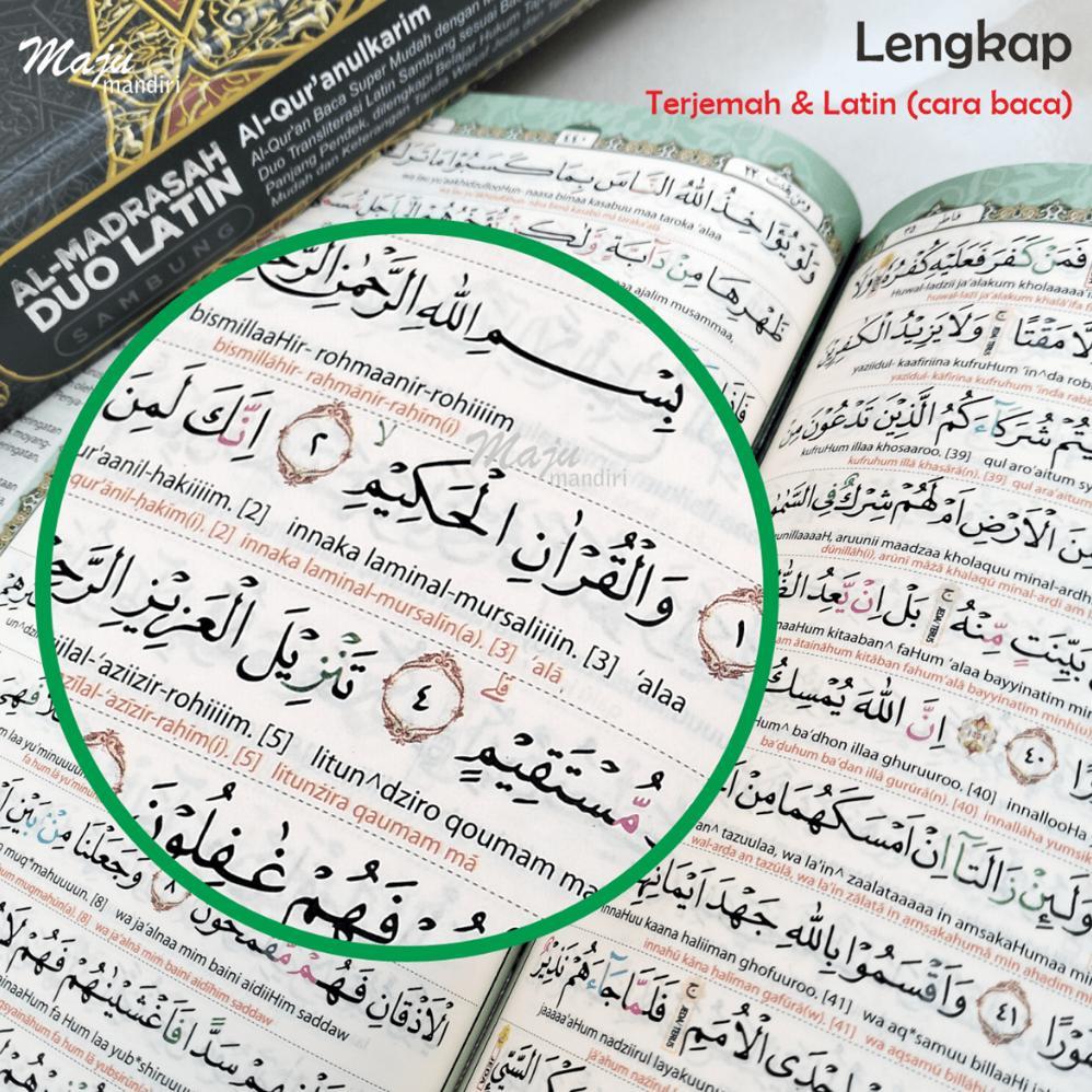 BEST SELLER MUSHAF ALQURAN ALMADRASAH DUO LATIN SAMBUNG UKURAN SEDANG A5 TERJEMAHAN TAJWID WARNA WAK