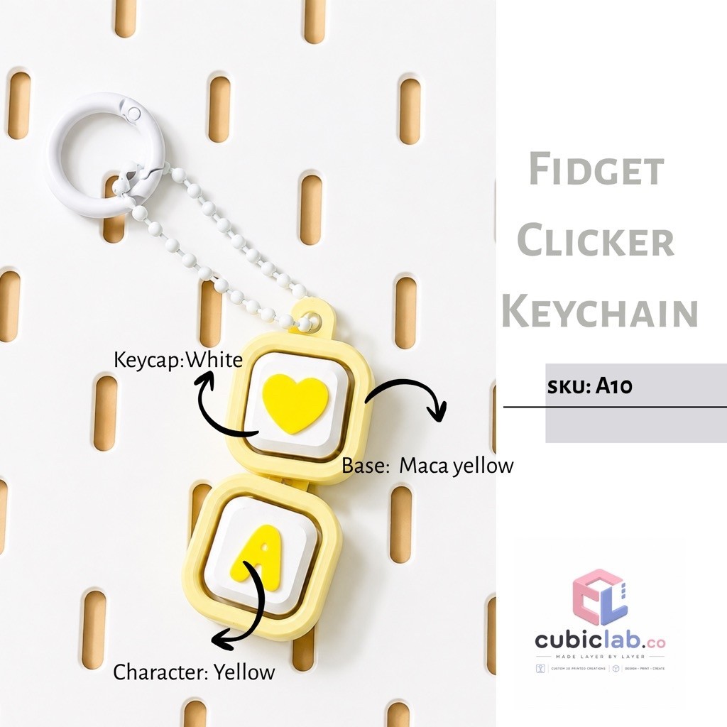 Cubic Lab - Initial Keychain 3D Fidget Clicker