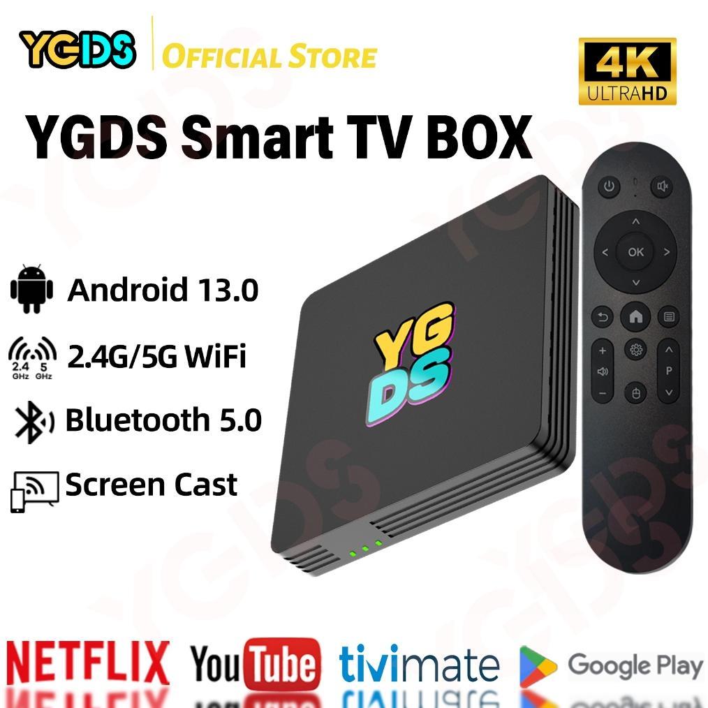 Promo Ygds Android Tv Box Android 13.0Os 2.4G+5G Wifi Bluetooth  4Gb Ram 32Gb Rom Stb 4K Smart Tv Bo