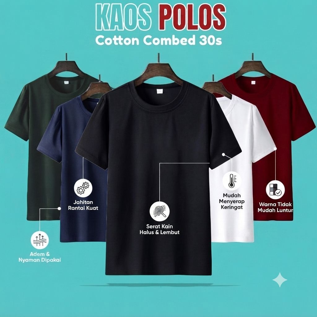 Kaos Polos Unisex Mr Oblong Cotton Combed XL premium Mr oblong lengan pendek