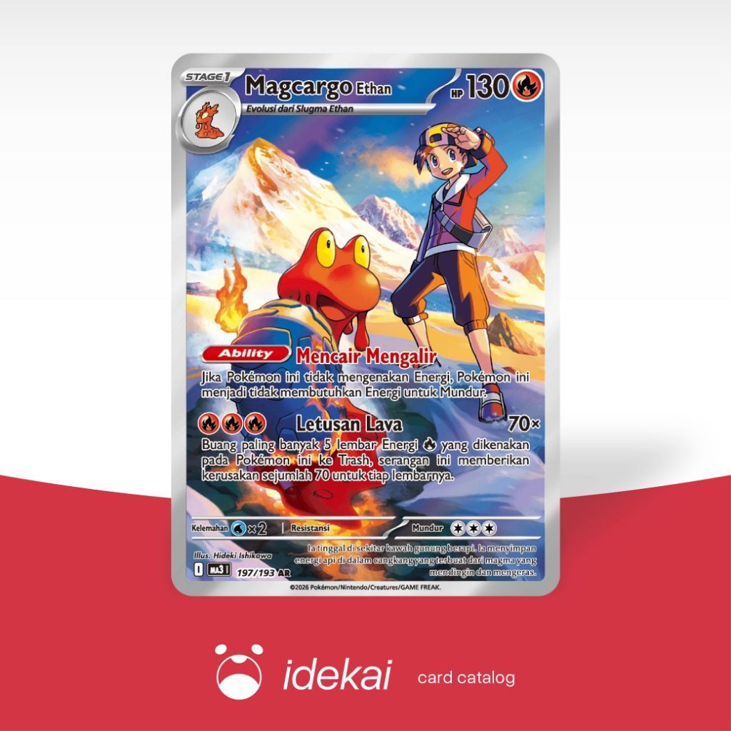 Magcargo Ethan MA3 197/193 AR - Evolusi Mega Impian - Pokemon TCG Indonesia - Idekai Store