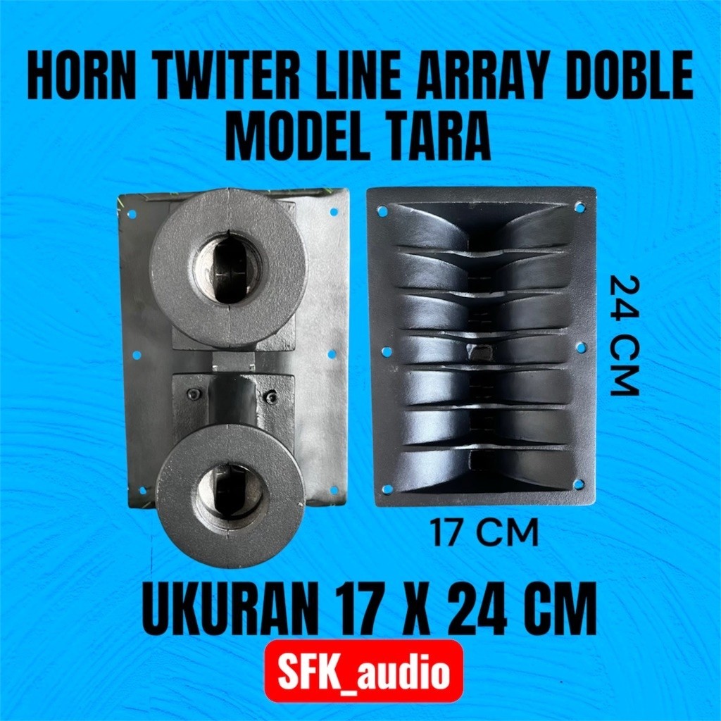 HORN TWITER LINE ARRAY DOBEL MULTI DRAT BAUT UK 17X24 TINGGI 15.5 cm