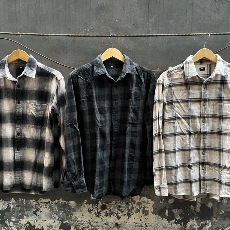 kemeja Flanel Uniqlo Second