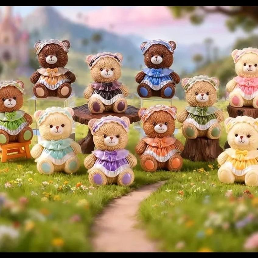 figure 3D gembul resin solid bear beruang cute