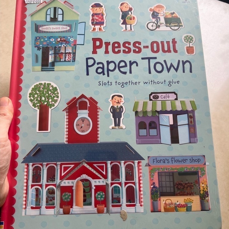 Buku Press-out Paper Town mainan susun kota tanpa glue untuk anak