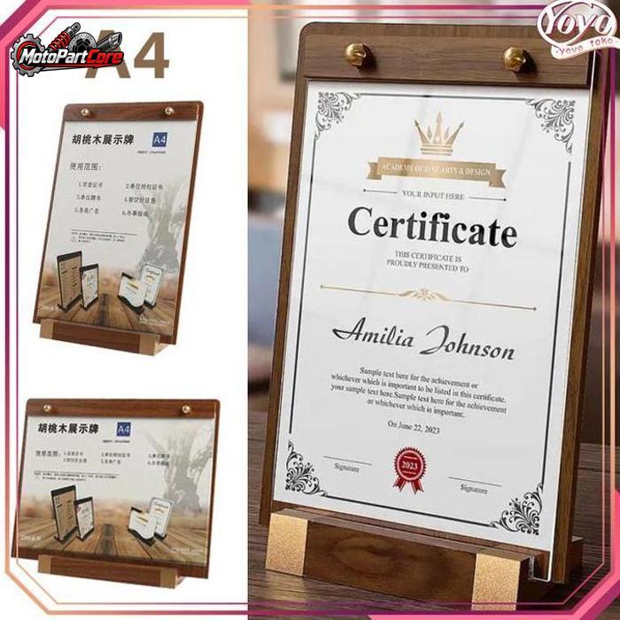 A4 Menu Kayu Tempat Menu Berdiri Kayu Stand Menu Cafe Stand Menu Meja Papan Menu Kayu