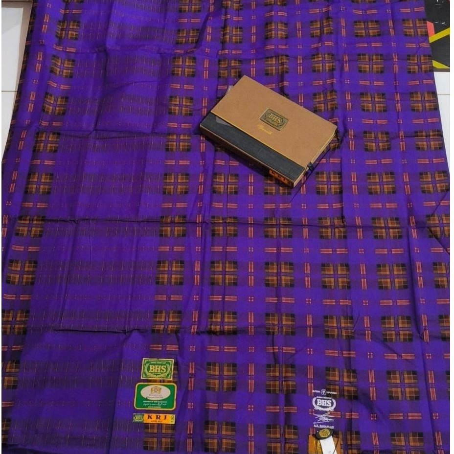 BHS KRJ Sutra Spunslik Silk Motif KRJ 2 Warna Royal Kualitas Gold Jahit Tengah