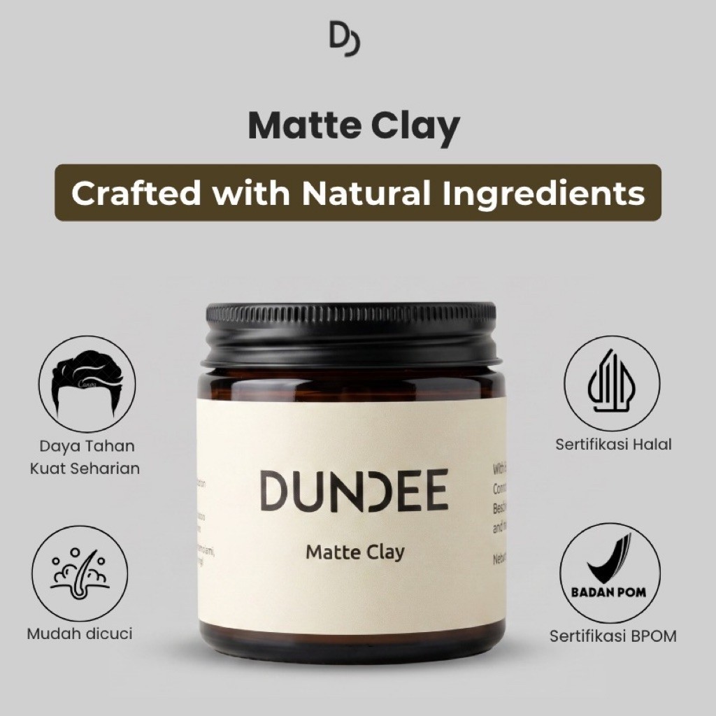 DUNDEE Matte Clay - Natural Ingredients - Bahan Alami - Natural Look, Textured dan Matte Finish - Vo