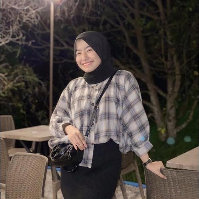PROMO Kemeja Tamara Batwing Flanel Oversize-Rfd BE5T QUALITY