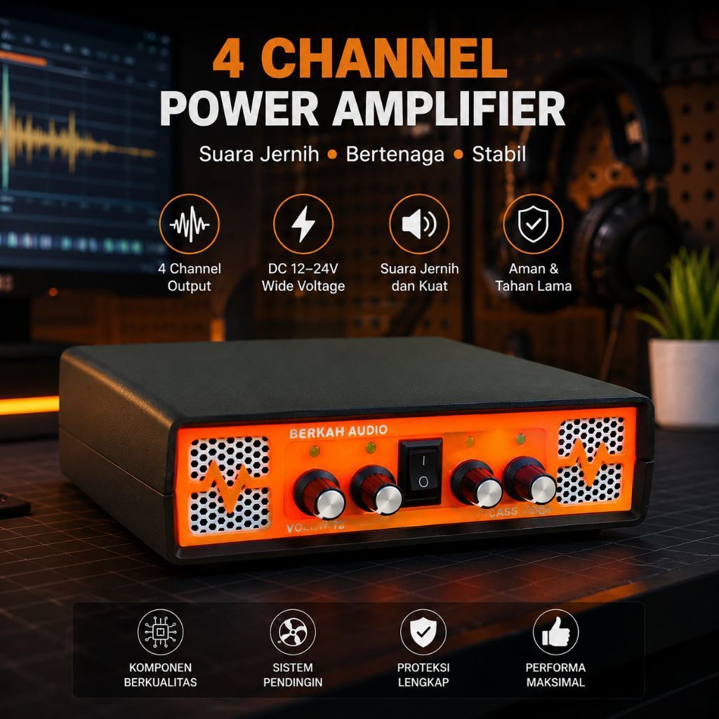 Power ampli 4 channel mini model build up class d TPA 3116d2 ORI 32 pin