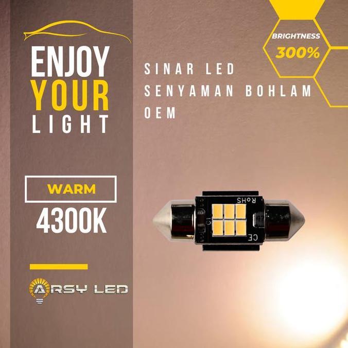 Promo Lampu Led Plafon Mobil Kabin 31 WARM BOHLAM ATOMIC Avanza Xenia Calya Diskon