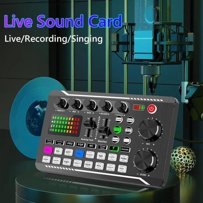 SAMBINAKA F998 + BM800 Set Kartu Suara Mikrofon Kit Audio Mixer Vocoder Mixer Amplifier Ponsel Kompu