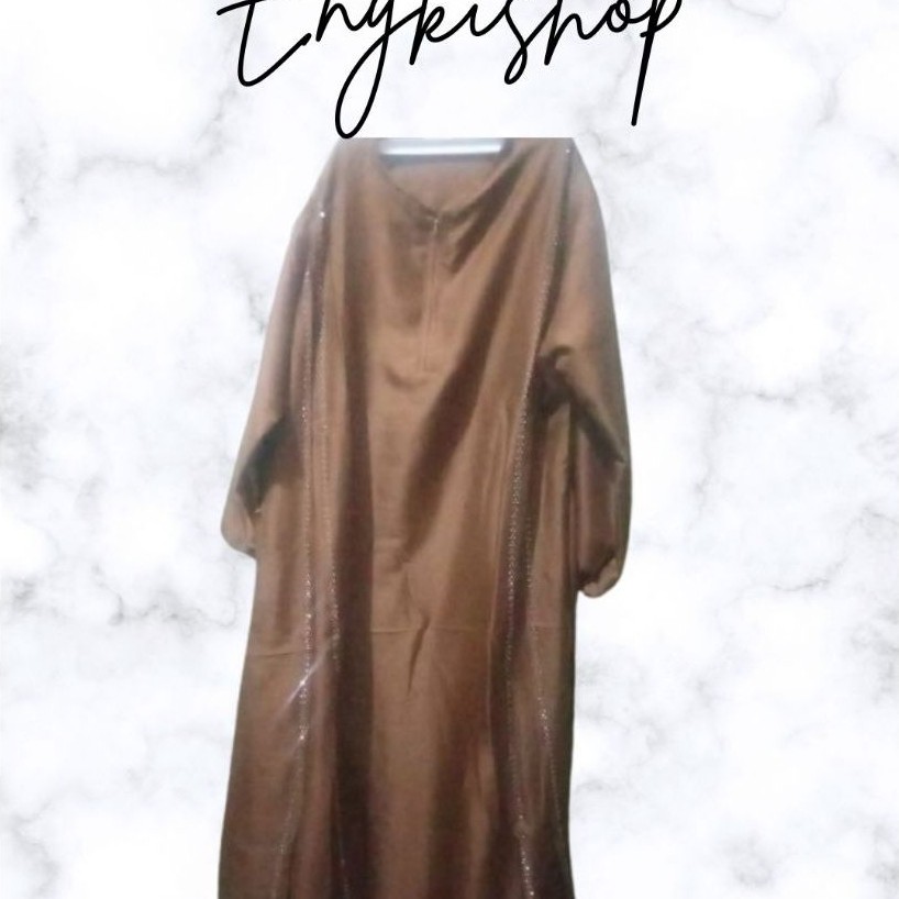 Gamis Muslimah Coklat Lengan Panjang Model Longgar