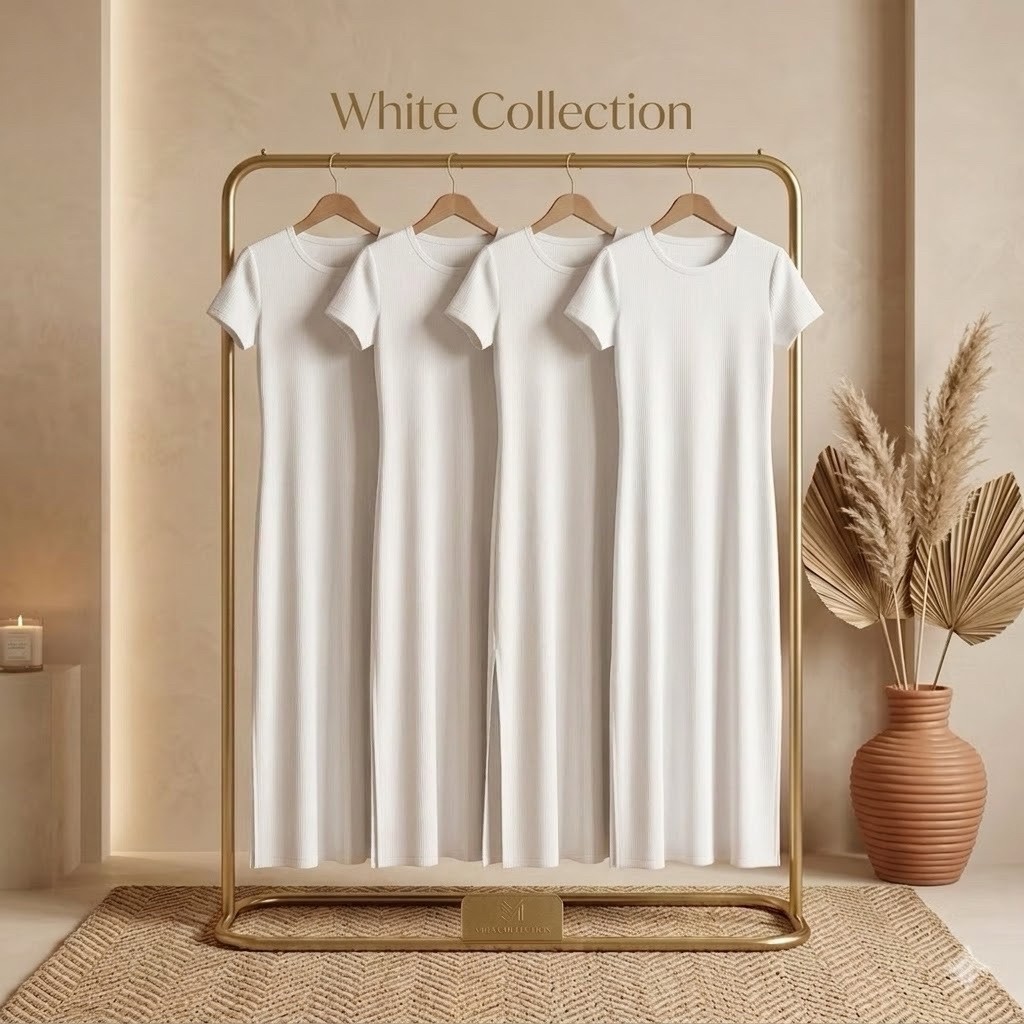 Warna Putih/Fashion muslim/Pakaian Muslim/Inner Dress lengan pendek/Inner Dress/Manset Gamis lengan 