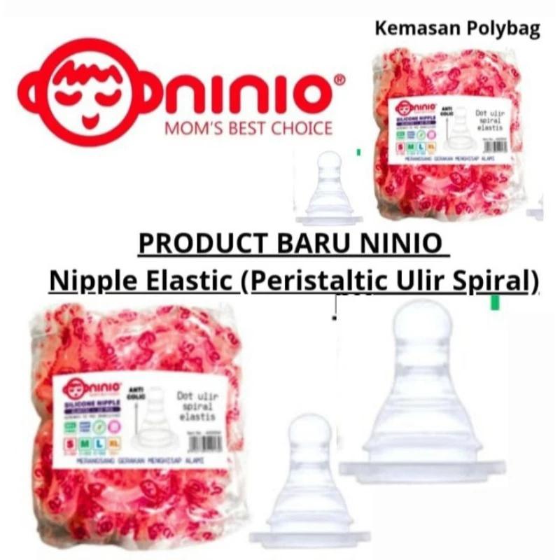 Ninio Dot Nipple Silikon / Silicon Botol Susu Ukuran / Size S M L / Ninio Dot Peristaltik Nipple /  