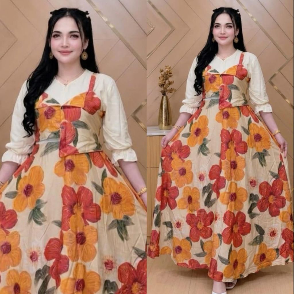 Gmis wanita Rafna model Rompi nyatu katun rayon Ld -+110 PB -+137