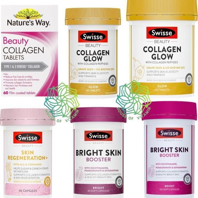 Zouu- E Beauty Collagen Glow 60 10 Tablet / Brht Skin Booster Skin+ + Plus Regeneration Capsules Kap