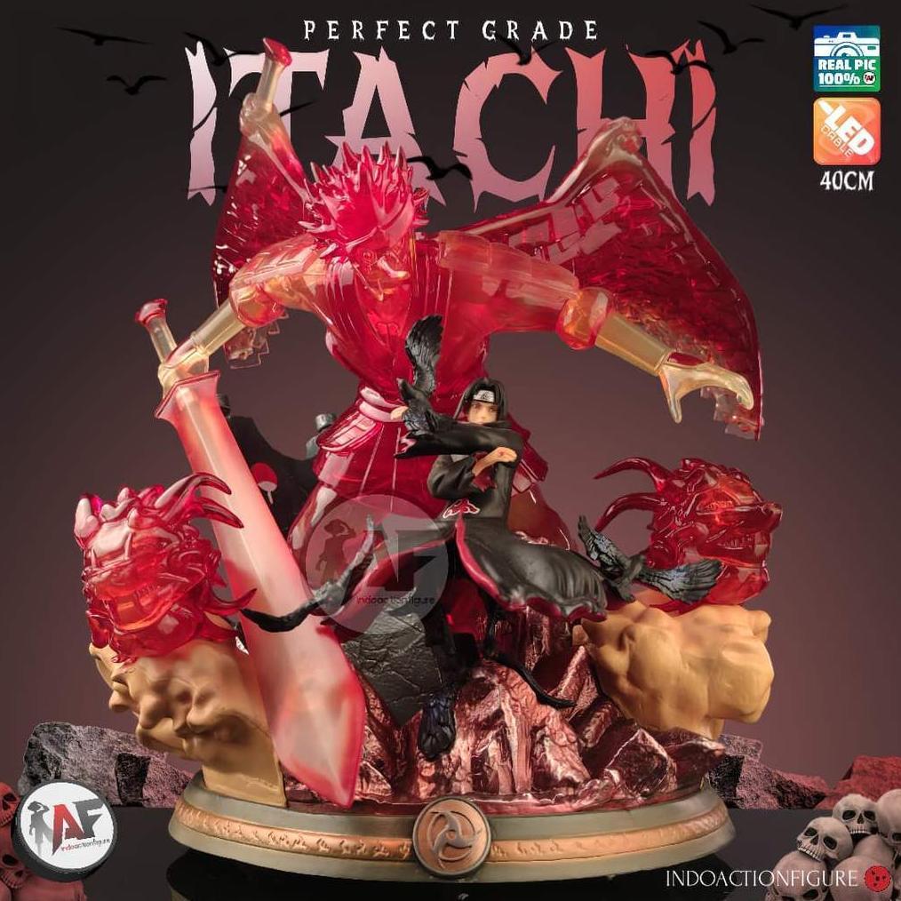[IAF] UCHIHA ITACHI PERFECT GRADE SUSANOO WITH 7 COLORS LED STATUE NARUTO ACTION FIGURE RECAST