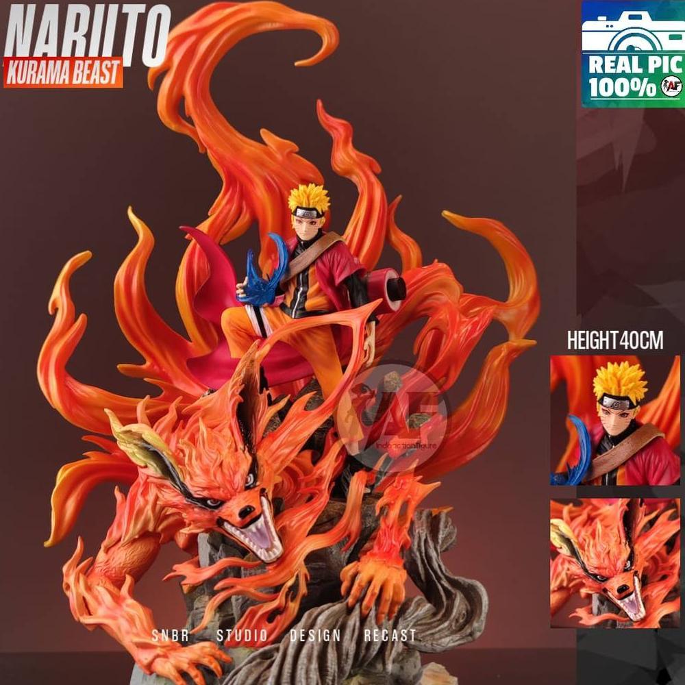 STATUE ACTION FIGURE UZUMAKI NARUTO ON KURAMA SNBR BEAST STUDIO DESIGN RECAST