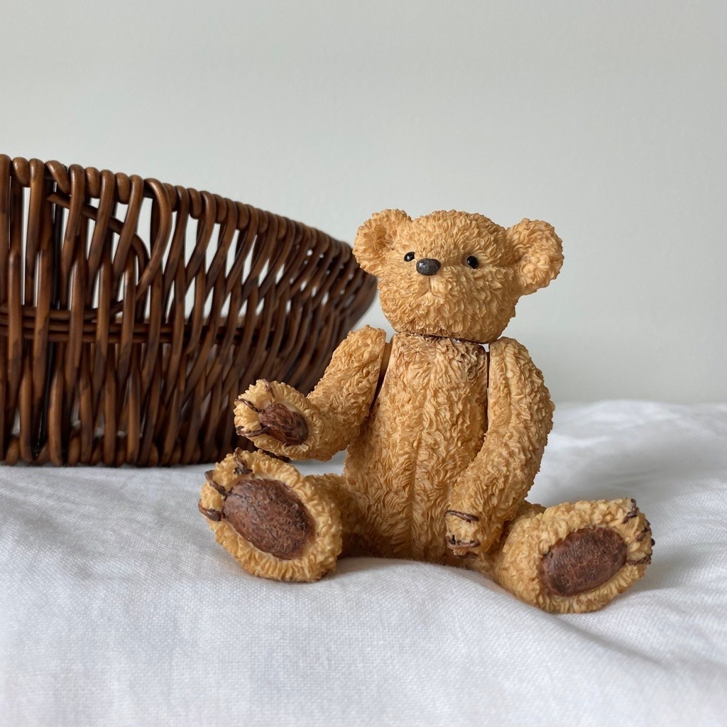 figure kecil teddy bear vintage artikulasi