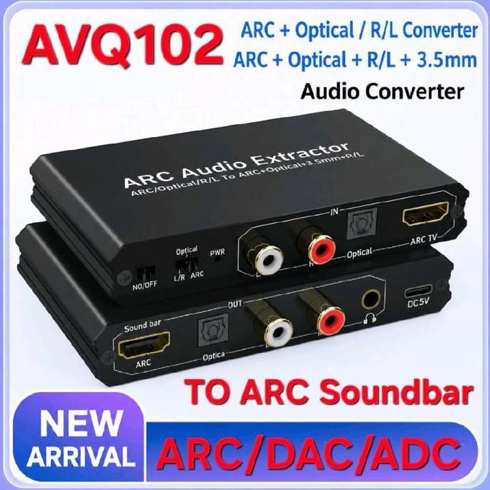 AVPRO AVQ102 HDMI ARC AUDIO EXTRACTOR / OPTICAL / ANALOG TO HDMI ARC SPEAKER / SPDIF OPTICAL / RCA /