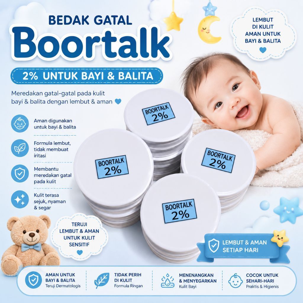 bedak gatal boortalk 2% untuk bayi&balita