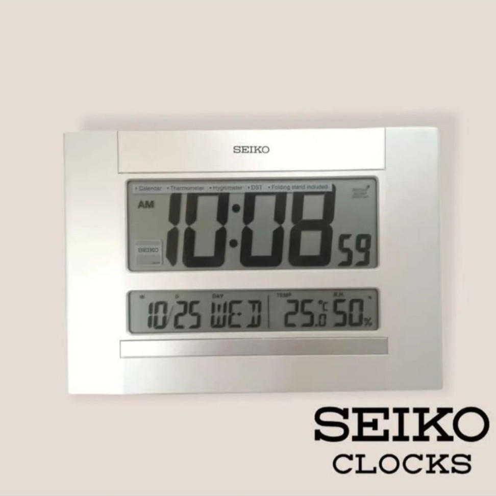 Jam dinding meja digital Seiko QHL088 Original Resmi