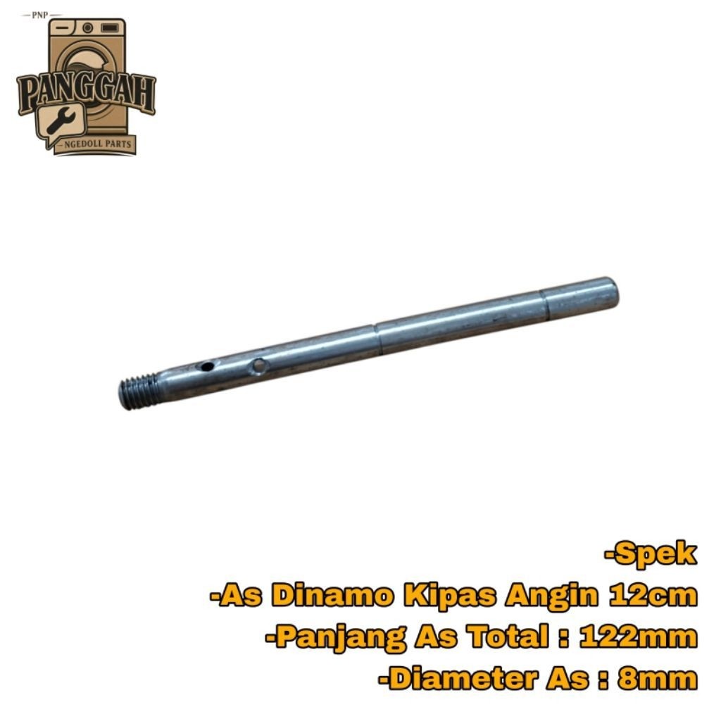 As Kipas Angin National 122mm Batang As Rotor KDK 12.2cm Fan Exhaust Dinamo Eksos 122 mm