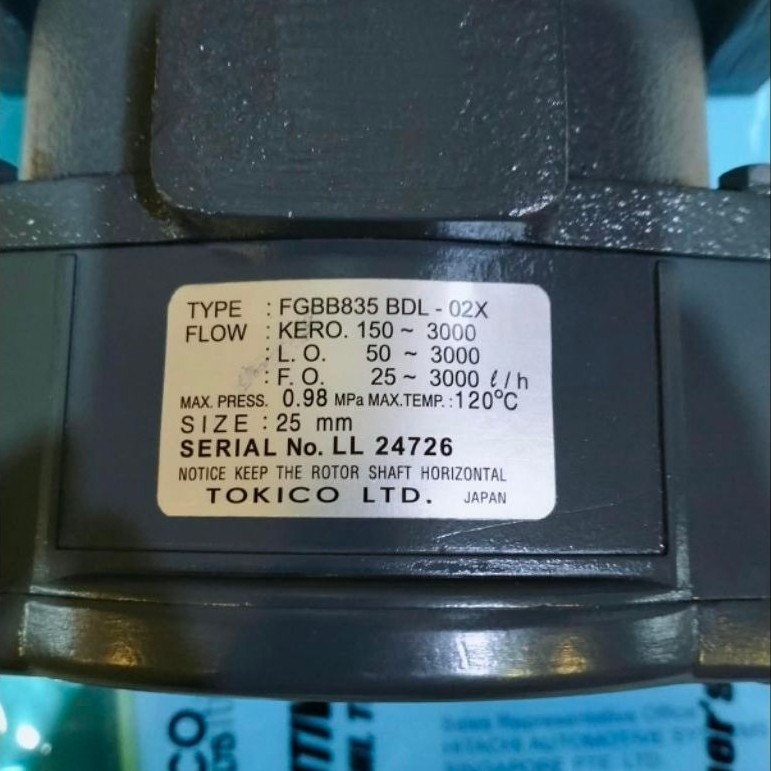 Flow Meter TOKICO Type FGBB835 BAL-02X Non Reset Size 1 Inch DN25MM
