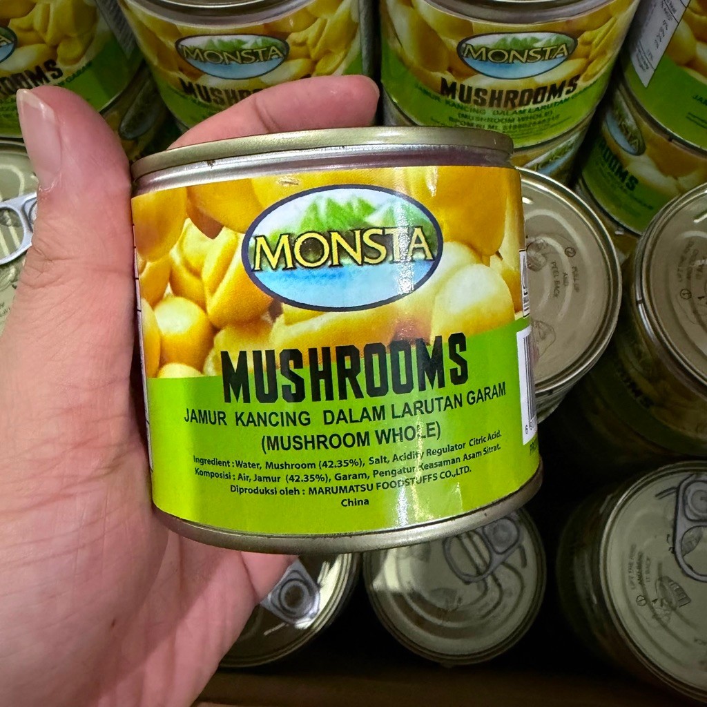 JAMUR KANCING MONSTA 198gr | Jamur Kaleng Mushrooms Halal