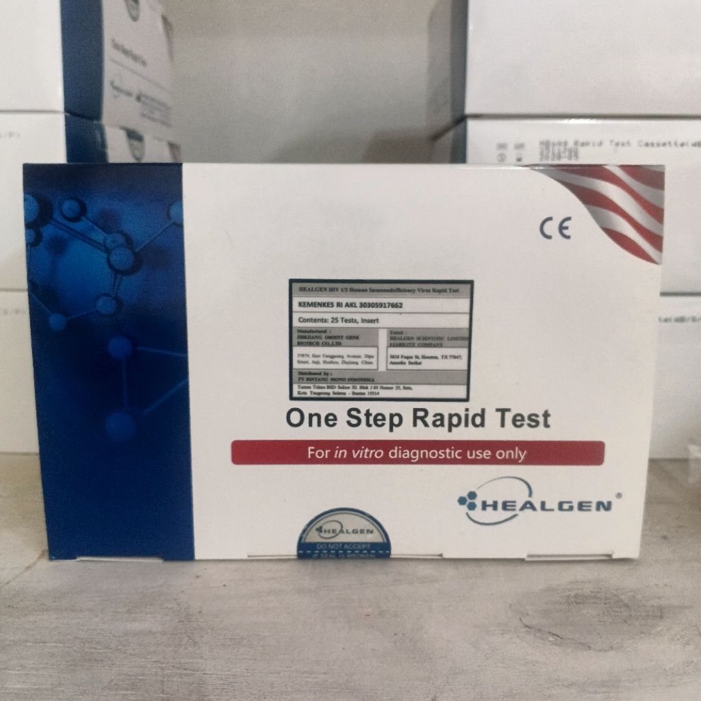 RAPIT TEST HEALGEN,HEALGEN RAPIT TEST HIV 1/2 cassette 25 test