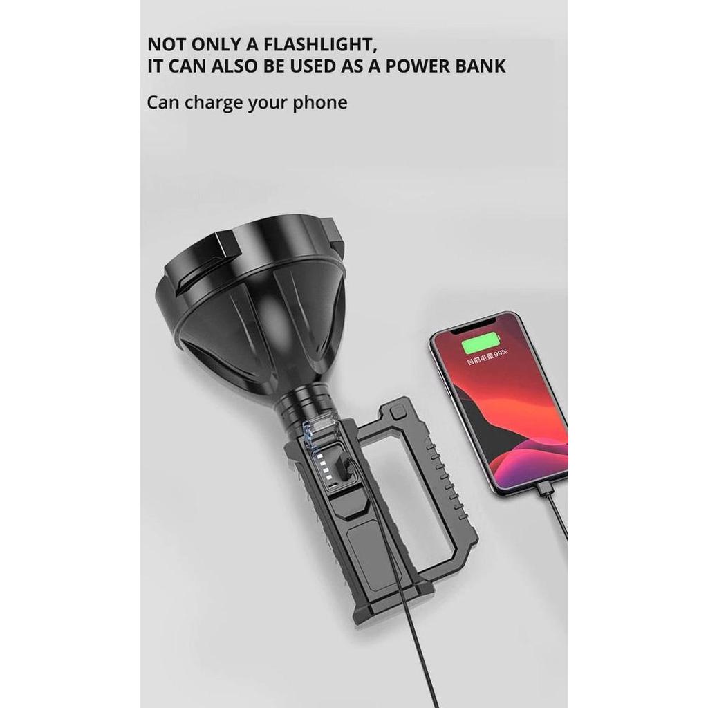 SENTER LED P70 SUPER TERANG / SENTER MULTIFUNGSI SEARCHLIGHT POWERBANK