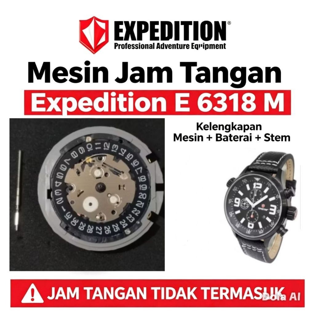 Mesin Jam Tangan EXPEDITION Type E 6318 M/6318M Original