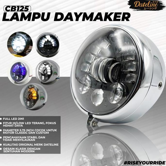 Promo REF CB125 - Head Lamp Lampu Depan CB 125 Daymaker LED Terang Putih Lampu Depan Motor CB125 Uni