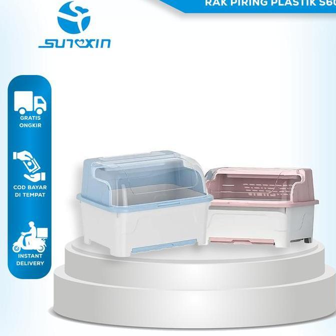 SUNXIN-Rak Piring Plastik S60/ Rak Pengering Piring / Sendok Rak Dapur