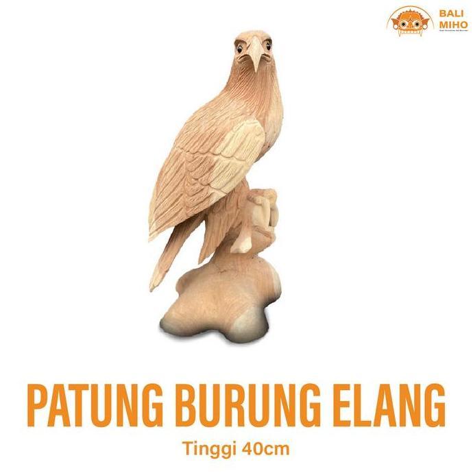 :=:=:=:=] Patung Burung Elang Tinggi 40cm - Patung Kayu - Patung Burung Kayu
