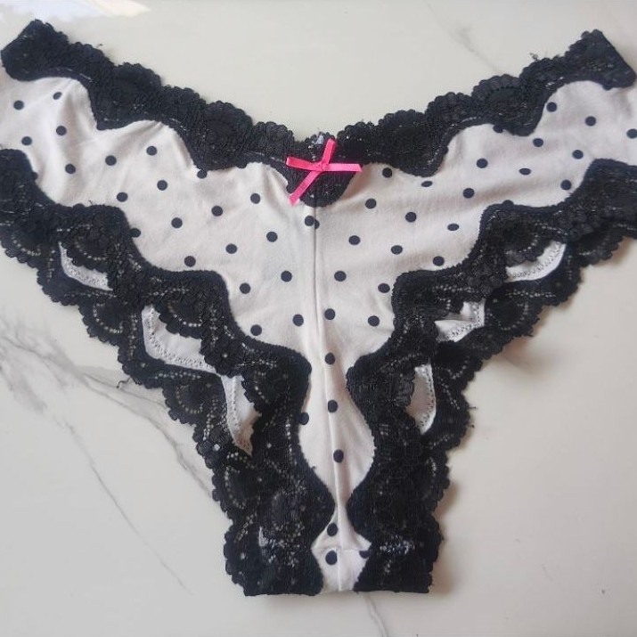 VICTORIA'S SECRET Panties Lace Transparant Seamless Sexy Little Things Cheeky Thong Celana Dalam CD 
