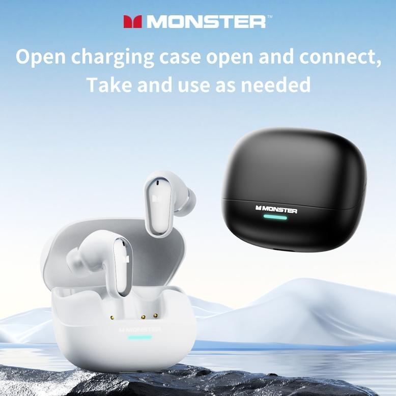 hemat monster mqt52 tws bluetooth 5.4 earphone wireless dolby atmos bass hd call ai noise cancelling