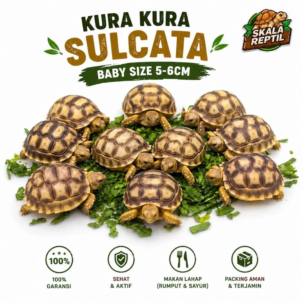 Kura-kura Sulcata / Sulcata Baby size 5-6cm