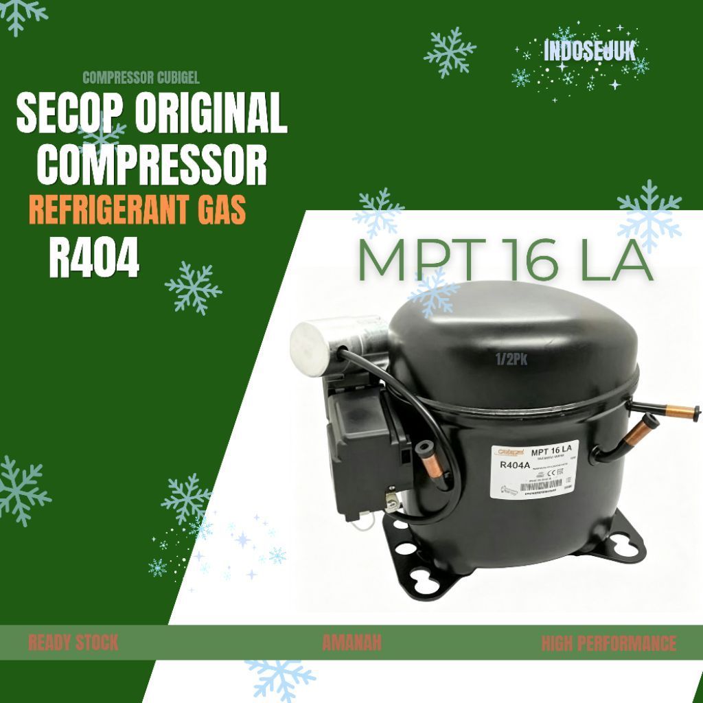 COMPRESSOR CUBIGEL MPT 16 LA |  KOMPRESOR KULKAS/SHOWCASE | KOMPRESOR CUBIGEL 1/2PK R404