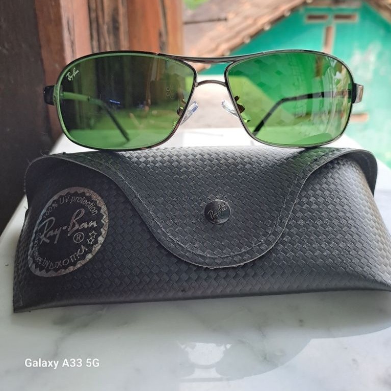 kacamata ray-ban rb 3343 kaca hijau sz 63