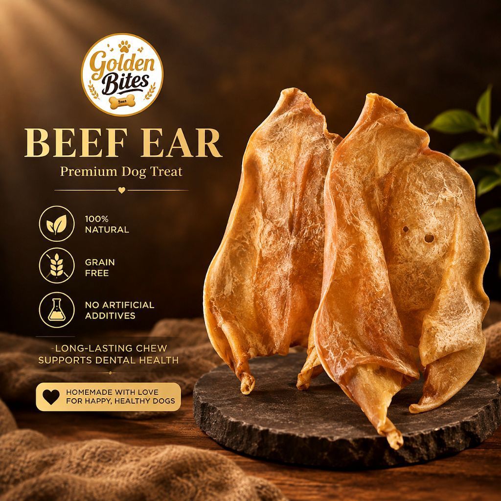 Golden Bites Premium Treats Dehydrated Beef Ear Kuping Sapi Size L