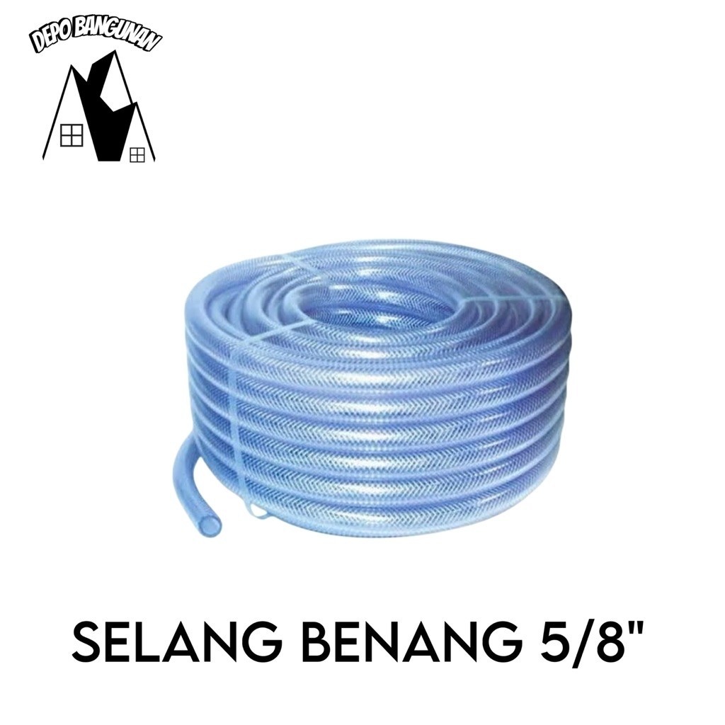 Selang Benang 5/8" 5/8 inch 1 Roll 50m 50 Meter Selang Air Serat Benang Taman Rumah Cuci Mobil Motor