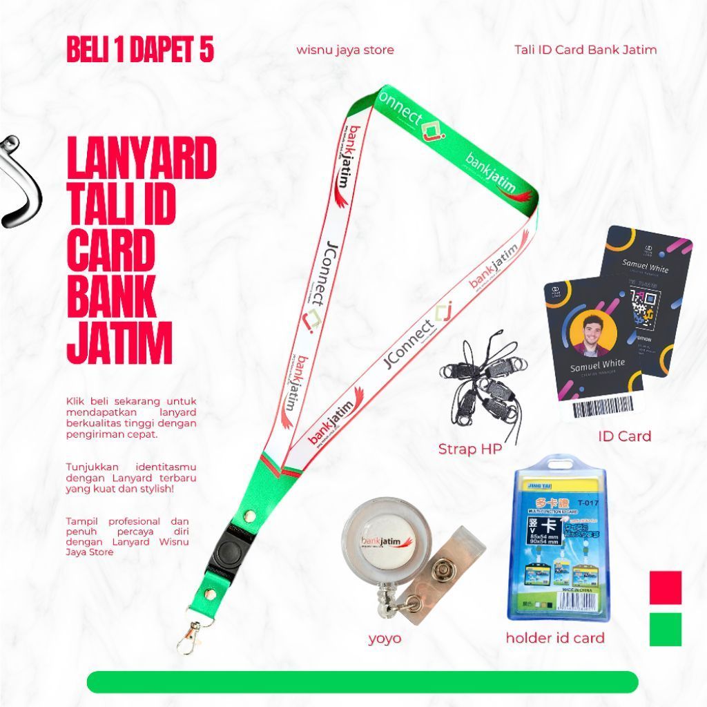 Lanyard Tali ID Card Bank Jatim / Tali Gantungan Bank Jatim [READY]