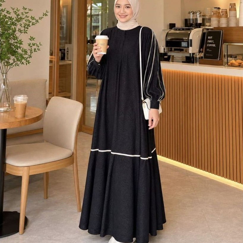 RINJANI DRESS | VELINO | JETBLACK EMBOS